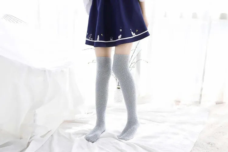 Soft Coral Fleece Striped Socks Collection