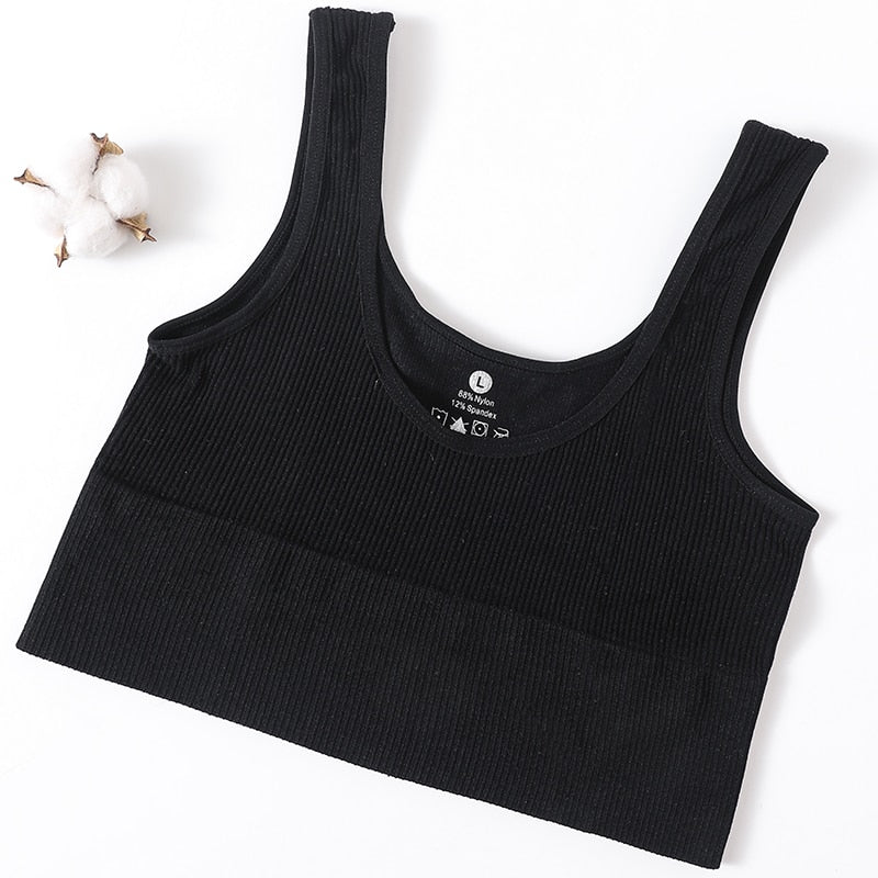 Ribbed Seamless Tank Crop Top - Black / M Apparel - Femboy Fatale