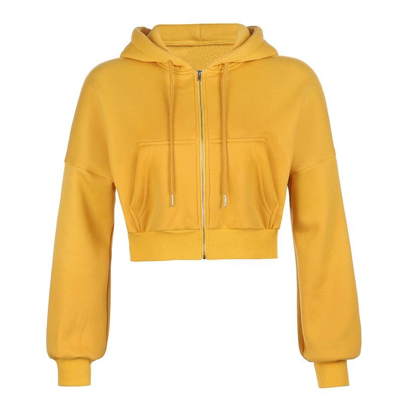 Crop Top Hoodies - Yellow / S Hoodie - Femboy Fatale