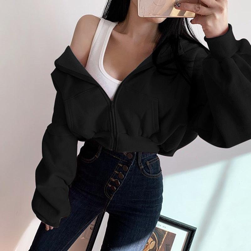 Crop Top Hoodies - Hoodie - Femboy Fatale