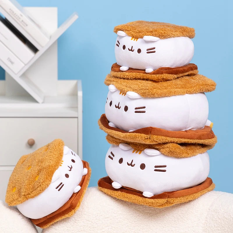 Kawaii Cat Marshmallow Smores Cookie Plush