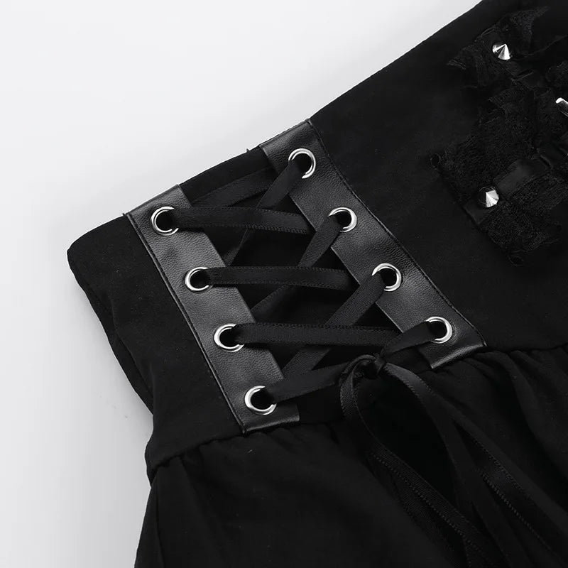 Goth Cross Layered Mini Skirt