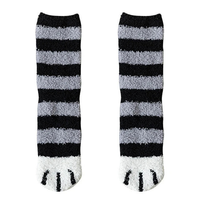 Cat Paw Print Plush Socks