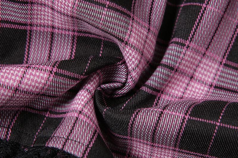 Gothic Pink Plaid Skirt - Skirt - Femboy Fatale
