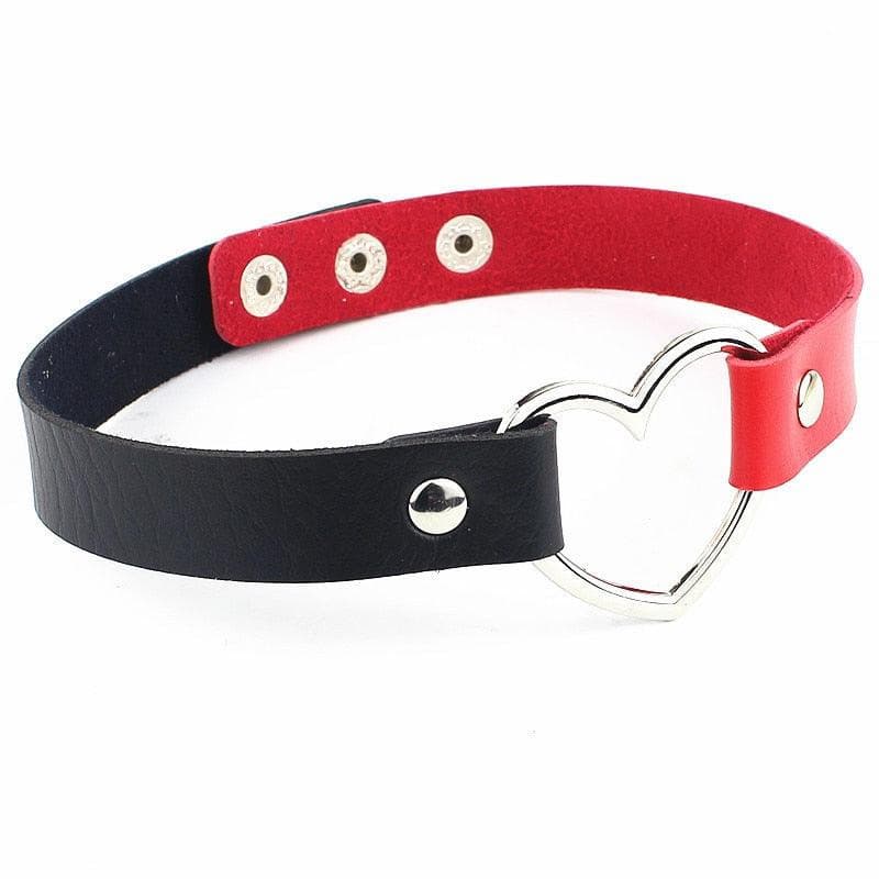 Heart Choker - Black & Red Necklace - Femboy Fatale