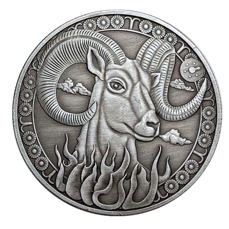 Zodiac Commemorative Silver Plated Coin Collection - Aries Coin - Femboy Fatale