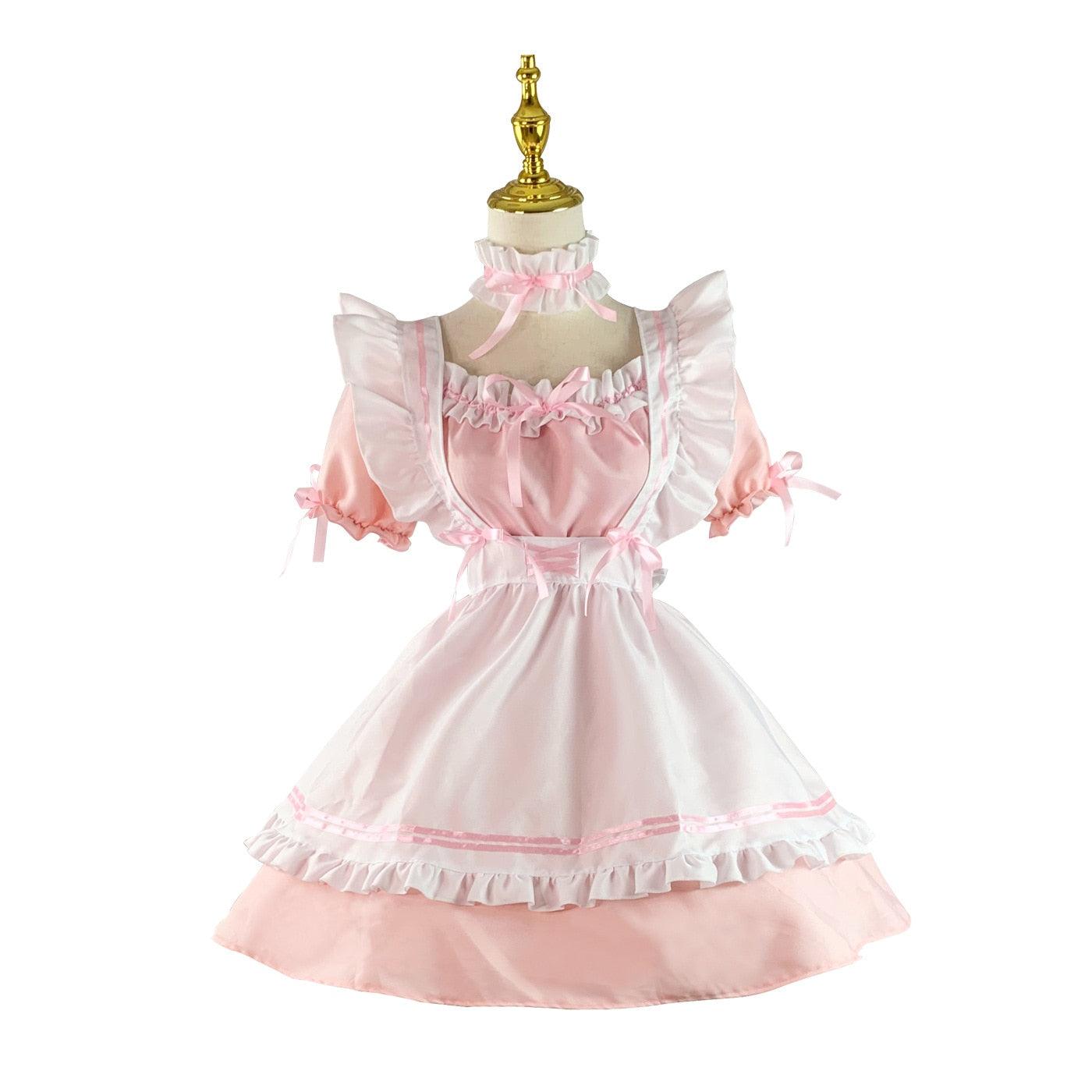 Japanese Cat Cafe Maid Set - Pink / S Costume - Femboy Fatale