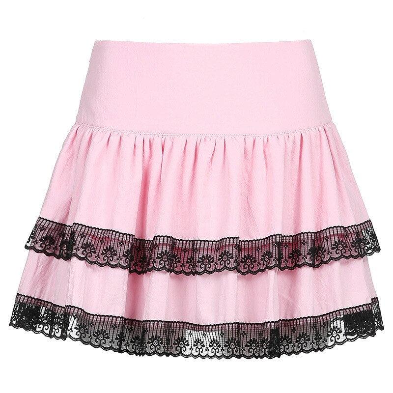Gothic Pink Plaid Skirt - Skirt - Femboy Fatale