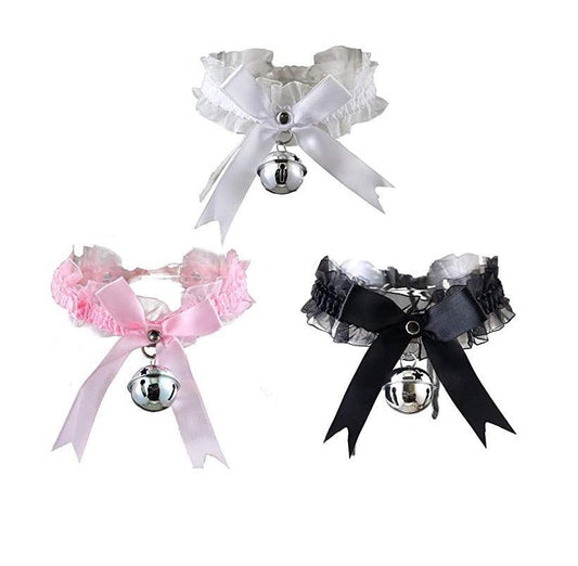 Ribbon Choker with Bell - Necklace - Femboy Fatale