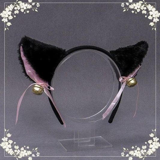 Fluffy Cat Ears - Black Headband - Femboy Fatale