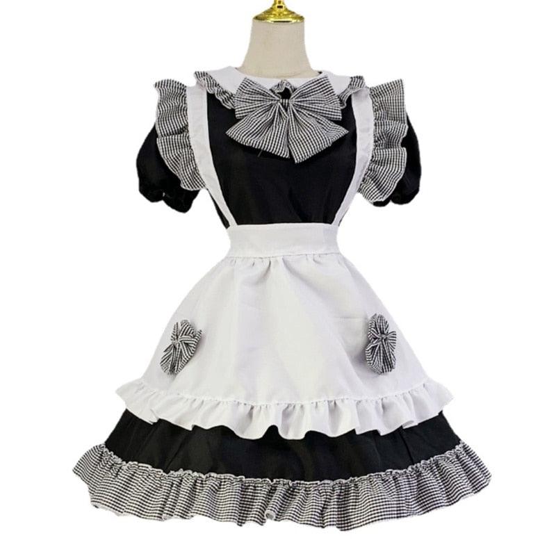 Japanese Plaid Lolita Maid Dress - Dress - Femboy Fatale