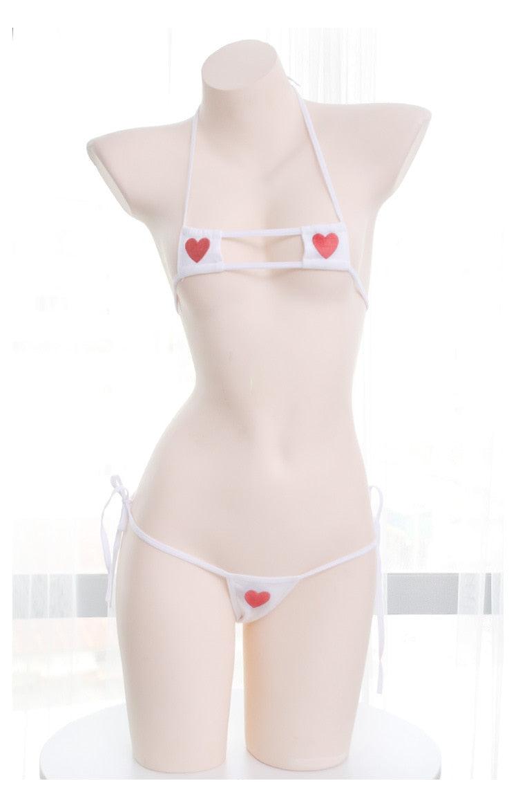 Japanese Nurse Heart Micro Bikini Collection - apparel - Femboy Fatale