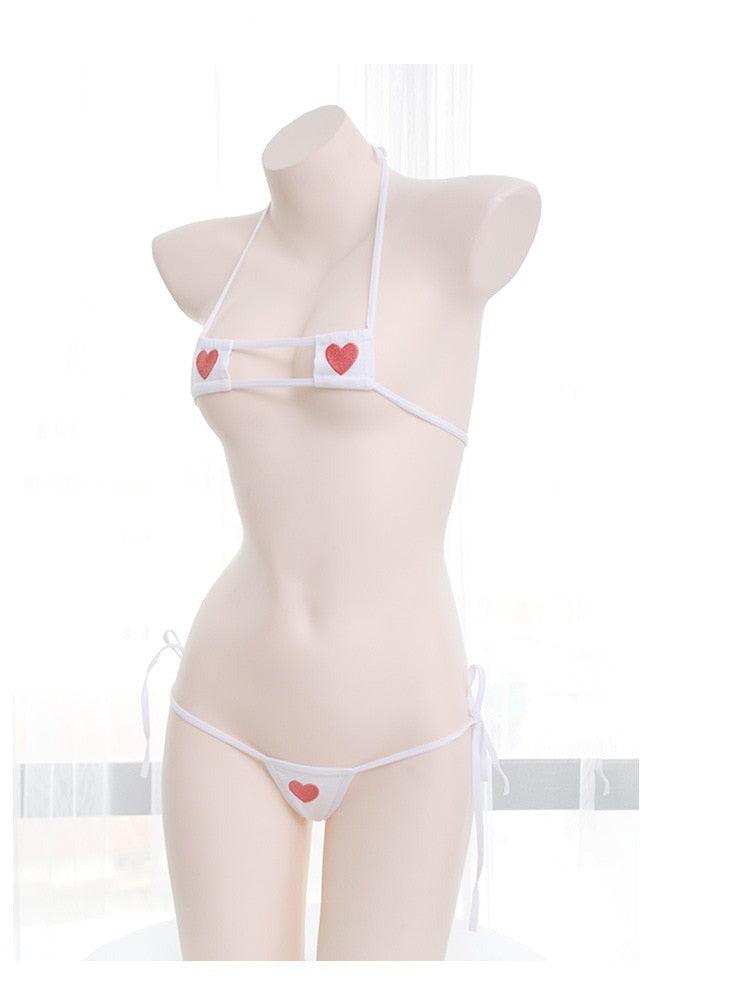 Japanese Nurse Heart Micro Bikini Collection - apparel - Femboy Fatale