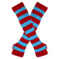 Striped Arm Warmer Collection - Red & Blue (Thick Stripes) Arm Warmers - Femboy Fatale