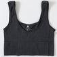 Ribbed Seamless Tank Crop Top - Dark Grey / M Apparel - Femboy Fatale
