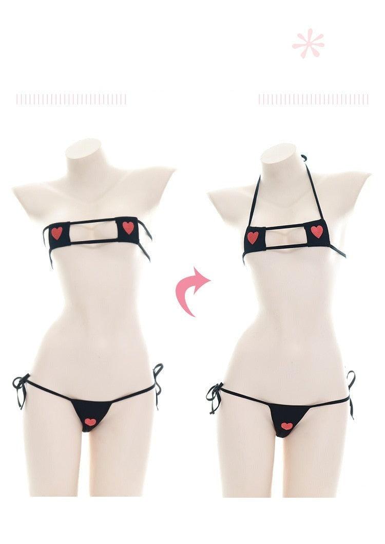 Japanese Nurse Heart Micro Bikini Collection - apparel - Femboy Fatale