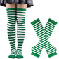 Matching Striped Arm Warmer and Thigh High Stocking Collection - Green & White Apparel - Femboy Fatale