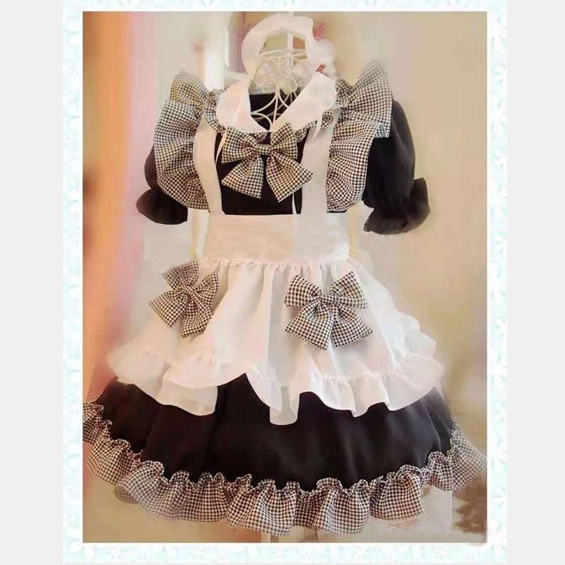 Japanese Plaid Lolita Maid Dress - Dress - Femboy Fatale