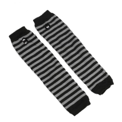 Striped Arm Warmer Collection - Black & Gray Arm Warmers - Femboy Fatale