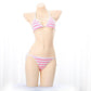 Japanese Kawaii Striped Bikini Collection - Pink apparel - Femboy Fatale