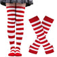 Matching Striped Arm Warmer and Thigh High Stocking Collection - Red & White (Thick Stripes) Apparel - Femboy Fatale