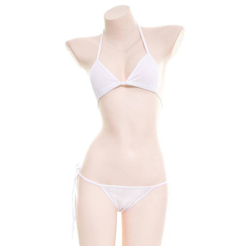 Plain Bikini Set - White - Femboy Fatale