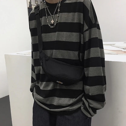 Oversized Striped Sweatshirt Collection - Black / S Apparel - Femboy Fatale