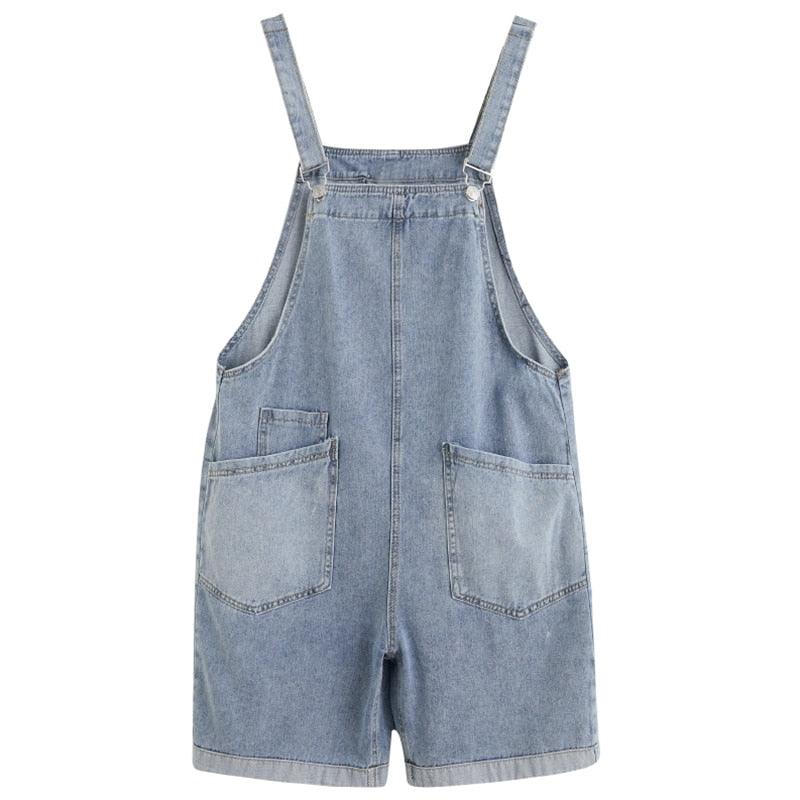 Loose Denim Overall Rompers - Rompers - Femboy Fatale