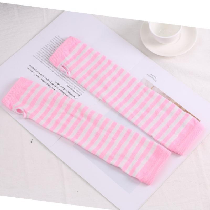 Striped Arm Warmer Collection - Pink & White Arm Warmers - Femboy Fatale