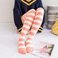 Soft Coral Fleece Striped Socks Collection