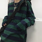 Oversized Striped Sweatshirt Collection - Green / S Apparel - Femboy Fatale