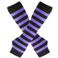 Striped Arm Warmer Collection - Black & Light Purple Arm Warmers - Femboy Fatale