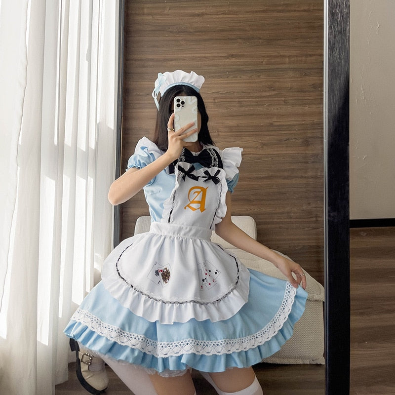 Alice Blue Poker Maid Dress - Apparel - Femboy Fatale