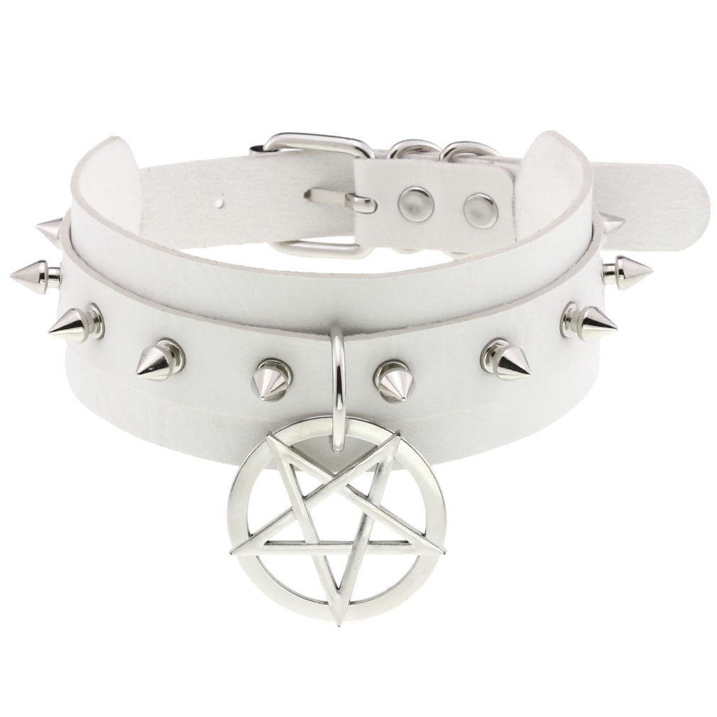 Harajuku White Leather Choker Collection - Apparel - Femboy Fatale