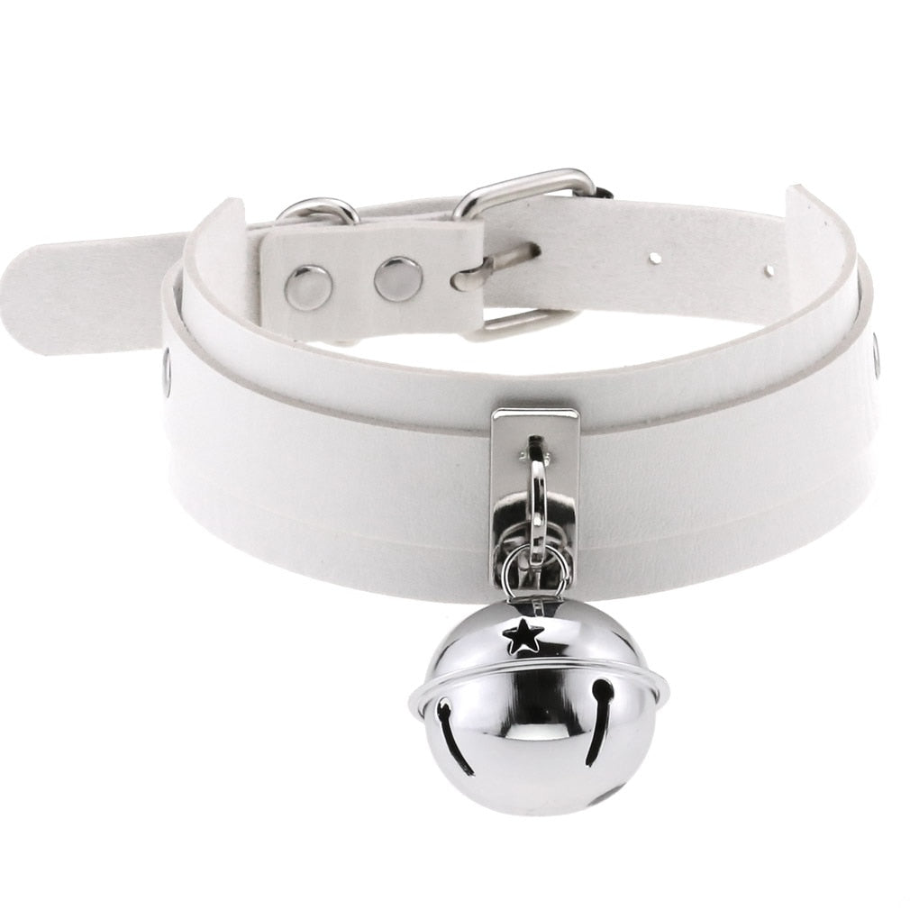 Harajuku White Leather Choker Collection - 13 Apparel - Femboy Fatale