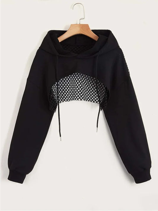 Ultra Cropped Mesh Hoodie