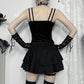 Goth Cross Layered Mini Skirt