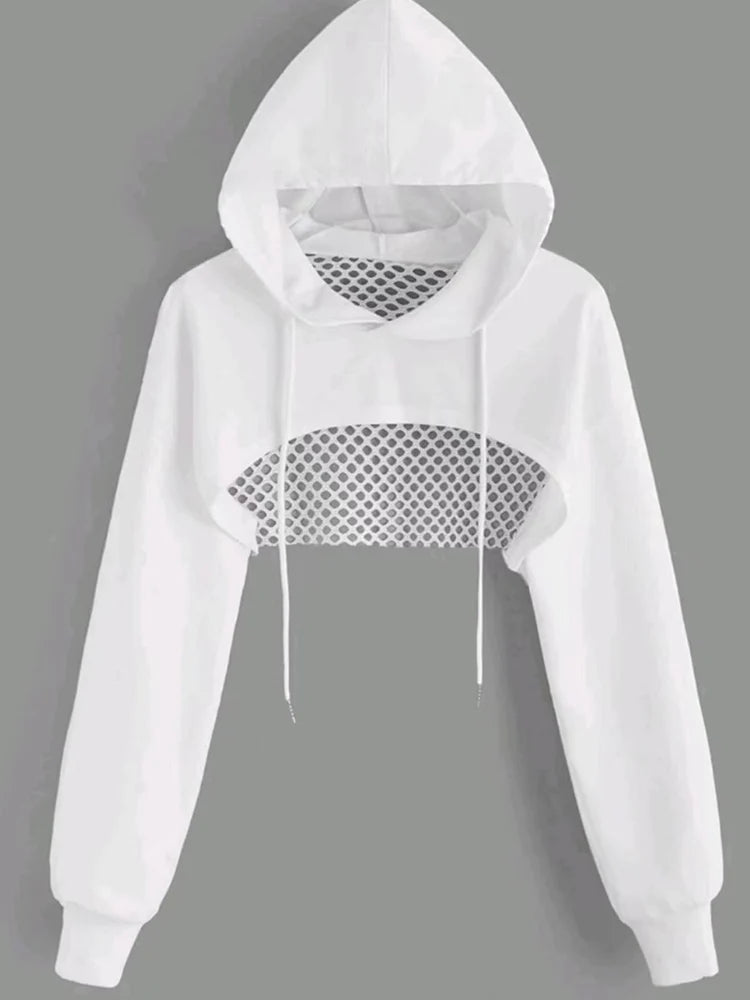 Ultra Cropped Mesh Hoodie