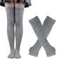 Matching Striped Arm Warmer and Thigh High Stocking Collection - Gray Apparel - Femboy Fatale