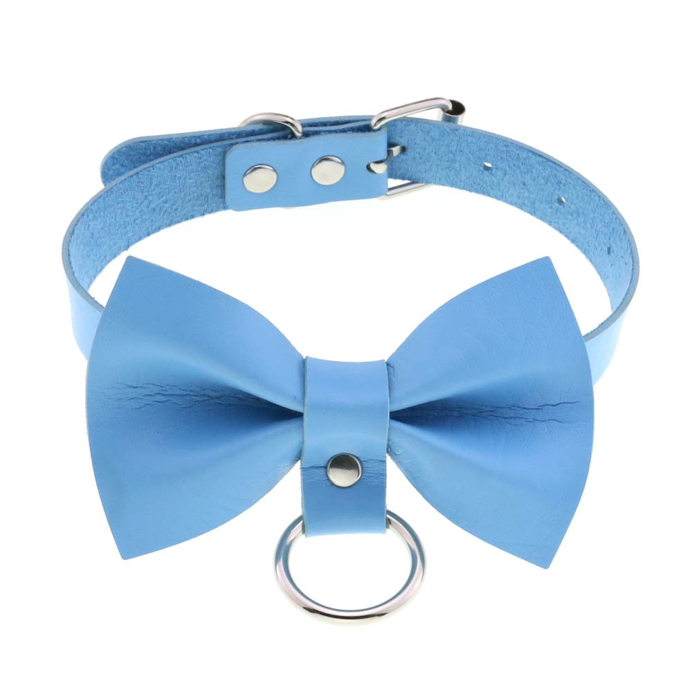 Harajuku Sky Blue Leather Choker Collection - 10 Apparel - Femboy Fatale