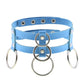 Harajuku Sky Blue Leather Choker Collection - 16 Apparel - Femboy Fatale