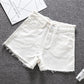 High Waisted Frayed Denim Shorts Collection - White / S Shorts - Femboy Fatale