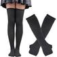 Matching Striped Arm Warmer and Thigh High Stocking Collection - Dark Gray Apparel - Femboy Fatale