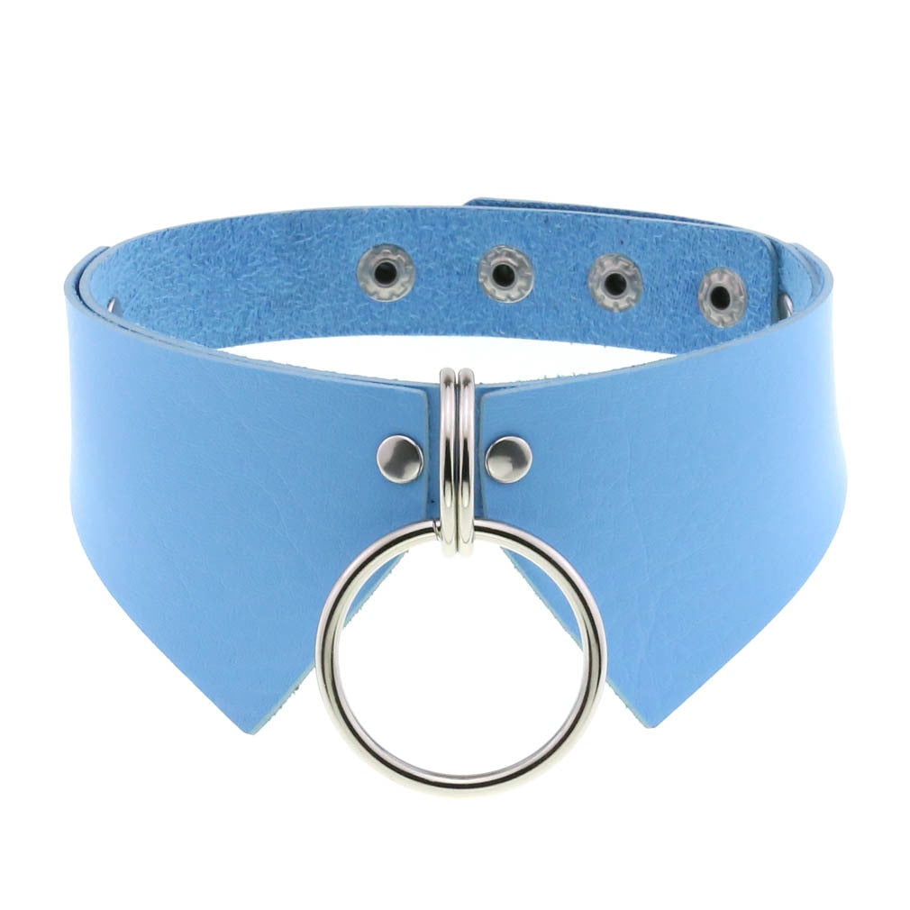 Harajuku Sky Blue Leather Choker Collection - 20 Apparel - Femboy Fatale