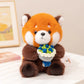 Red Panda Flower Bouquet Plush