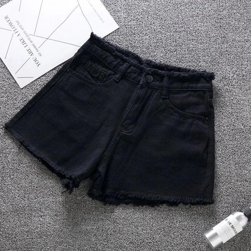High Waisted Frayed Denim Shorts Collection - Black / S Shorts - Femboy Fatale