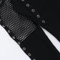 Dark Off Shoulder Fishnet Top