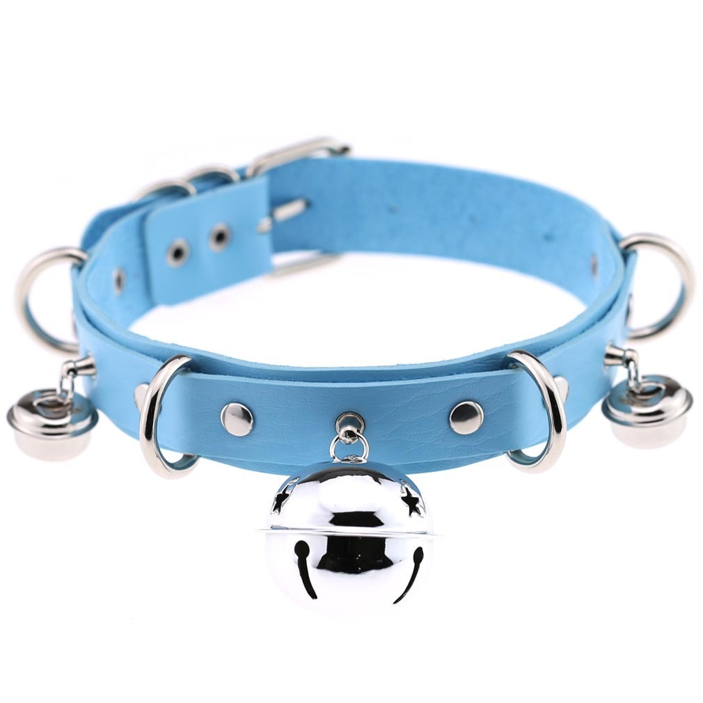 Harajuku Sky Blue Leather Choker Collection - 2 Apparel - Femboy Fatale