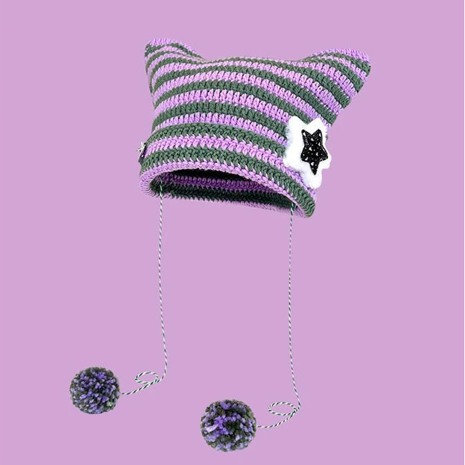 Striped Cat Ears Beanie Collection