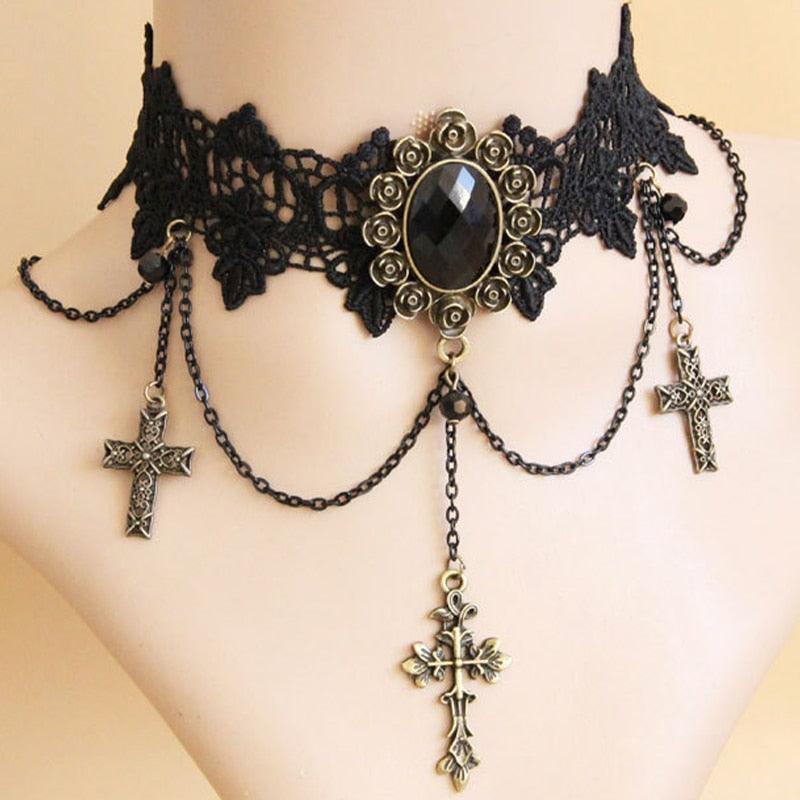 Gothic Black Lace Choker Collection 17